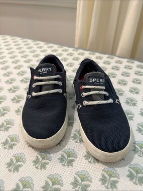 Sperry Kids Navy Canvas Lace-Up Sneakers